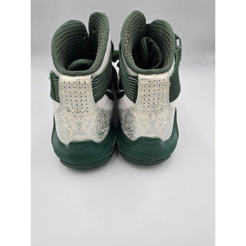 Nike Mens 7.5‎ Air Max Rise Basketball Shoes Green White High Top 367180-117